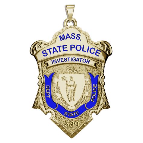 Personalized Massachusetts State Police Badge with Rank, Number & Dept ...