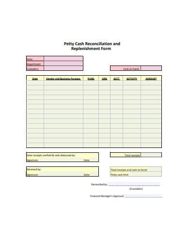 Petty Cash Reconciliation Sheet Template Ms Excel Excel Templates - Riset