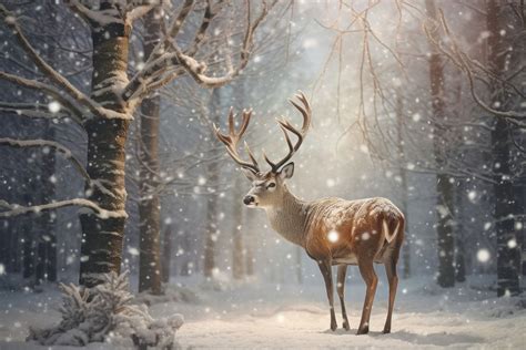 Reindeer snow christmas wildlife. AI | Free Photo - rawpixel