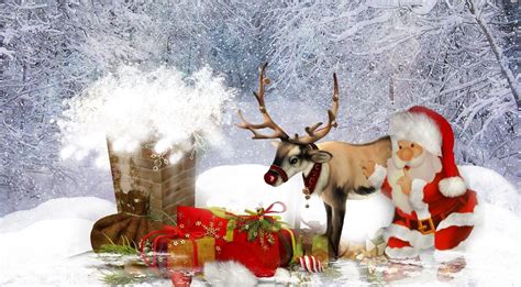 Santa and Reindeer Wallpapers - Top Free Santa and Reindeer Backgrounds ...