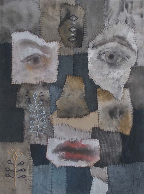 ‘Fragmented Animosity’. Painted textile collage by Joanna Husbands | Art in the Heart Marketplace