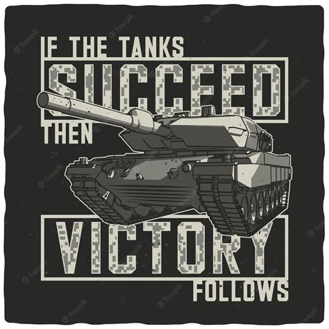 Premium Vector | Tshirt or poster design with military tank