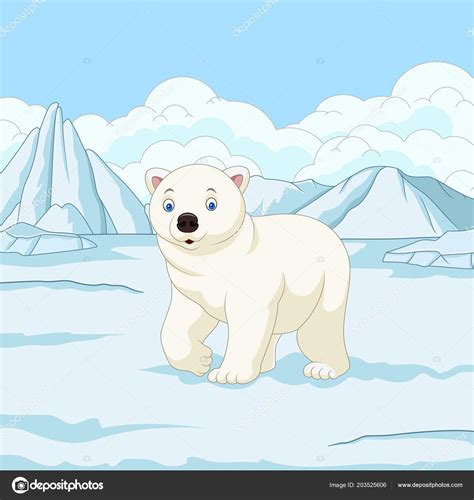 Dibujos Animados Oso Polar Campo Nieve vector, gráfico vectorial ...