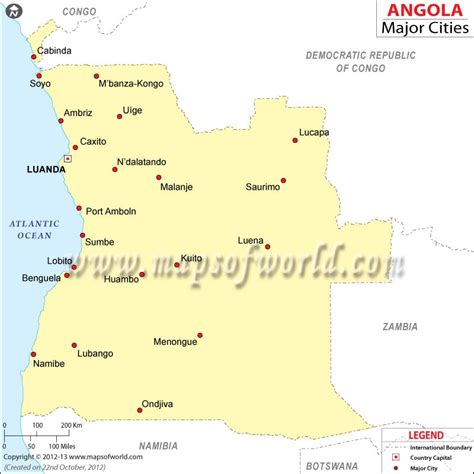 Angola Cities Map | Map of Angola Cities