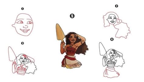 Princess Moana Drawing - Step By Step Tutorial - Cool Drawing Idea