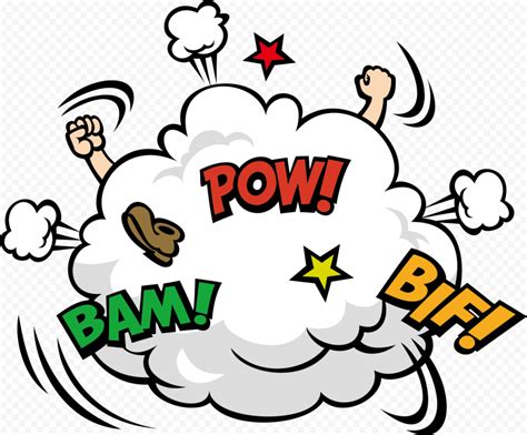 HD Fight Cloud Bubble Comic Cartoon Effect PNG | Citypng