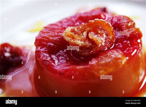 Red Cherry dessert Pudding Stock Photo - Alamy