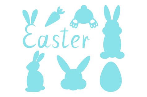 Bunny silhouette. Easter silhouette clipart. Easter SVG By ...