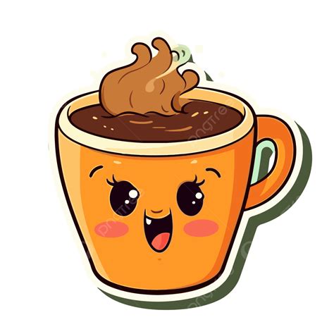 Cute Coffee Cup Illustration With Happy Face Clipart Vector, Coffee ...