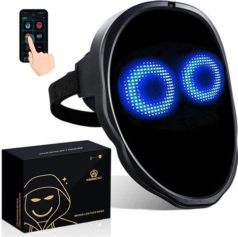 megoo Led Mask with App Bluetooth Programmable Customized,for Costume Masquerade Rave Cosplay ...