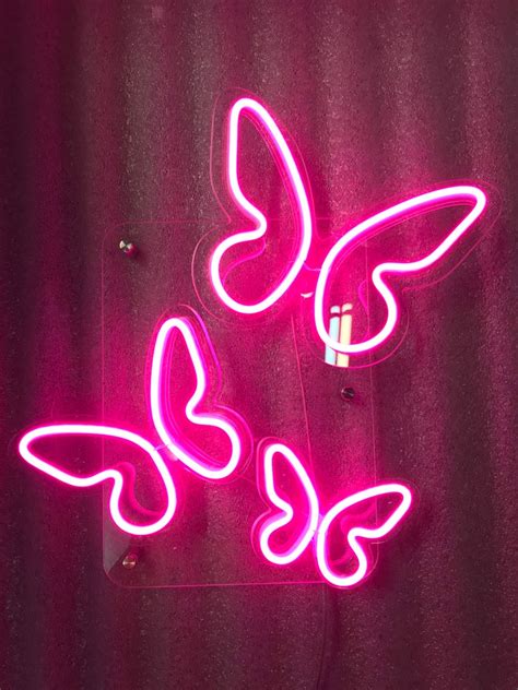 Butterfly Neon sign 3D neon lights neon pink lamp for | Etsy