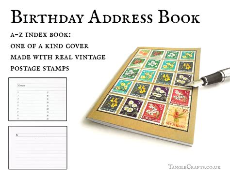 Floral address book or garden planting diary, New Zealand flower stamps