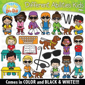 Vision Impaired Kids Clipart Set {Zip-A-Dee-Doo-Dah Designs} | TpT