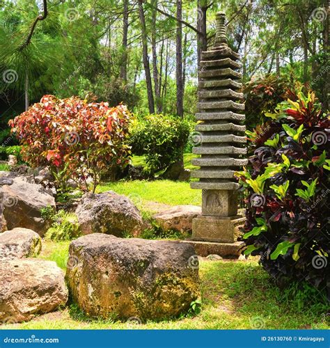 Small Pagoda on a Japanese Garden Stock Photo - Image of landscape ...