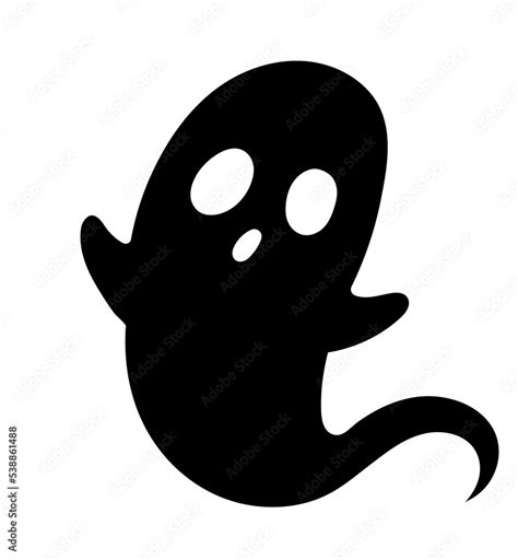 Halloween ghost silhouette. Spirit trying to scare. Sticker for social networks and messengers ...