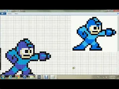 How to do pixel art with MS windows 7 paint - YouTube