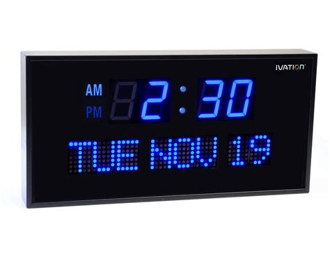 Amazon.com - Ivation Big Oversized Digital Blue LED Calendar Clock with ...