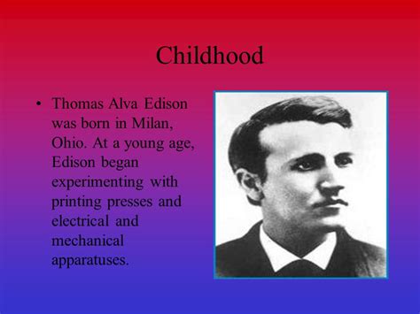 Thomas Edison As A Child