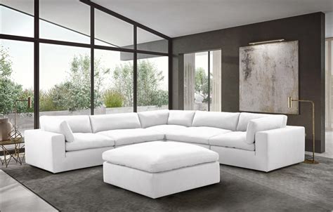 XL CLOUD WHITE Sectional + Ottoman Set