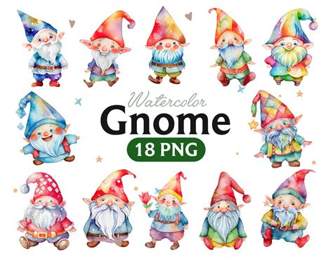 Gnome Bundle Clipart, Gnome PNG, Gnome Cute. - Etsy