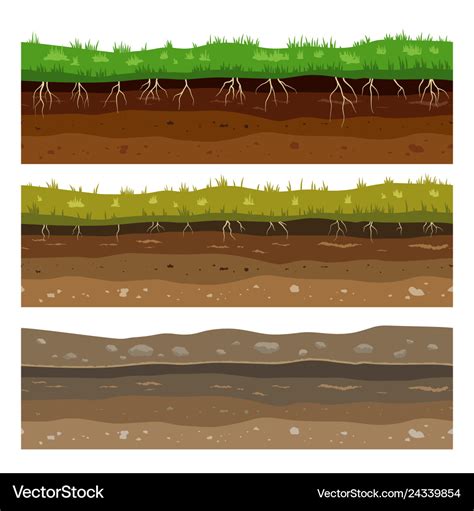 Soil ground layers seamless campo ground dirt Vector Image