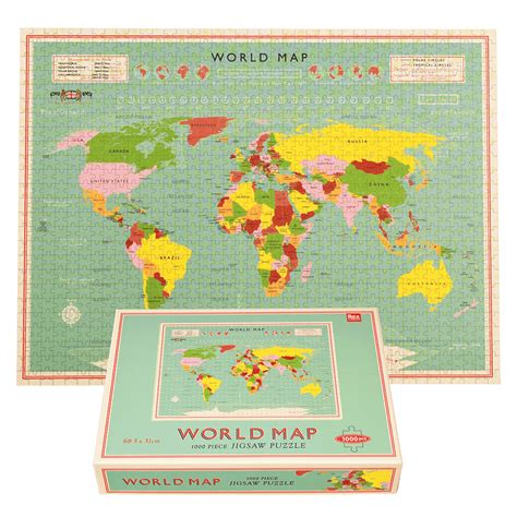 World Map 1000 Piece Jigsaw Puzzle | NSPCC Shop