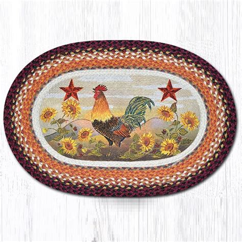 Rooster Oval Braided Rug | Capitol Earth Rugs | Jute Area Rug