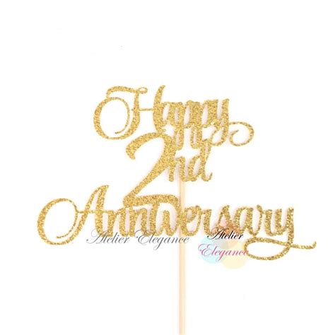 Happy 2nd Anniversary Cake Topper Marriage Celebration Cake - Etsy Canada