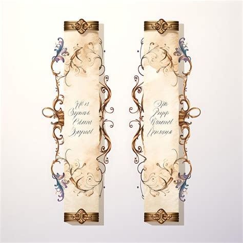 Premium AI Image | Design of Vintage Scroll Wedding Invitation Card Scroll Shape Aged Par 2D Art ...