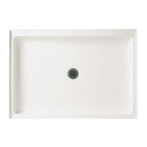 Swan 34 in. x 48 in. Solid Surface Single Threshold Center Drain Shower Pan in White-SF03448MD ...