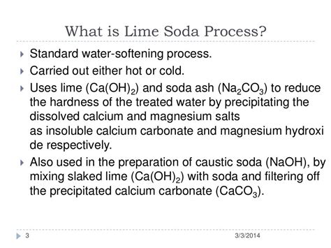 Lime Soda Process - Softening Of Water