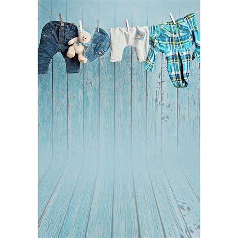 Children Photography Backdrops Blue Wooden Floor Wall Backgrounds for Photo Studio New Born Baby ...