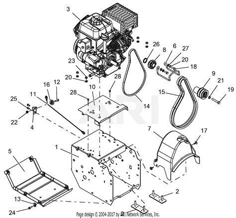 Ariens 921321 (098000 - ) Deluxe 28 Parts Diagram for Engine, Frame And Belt Drive