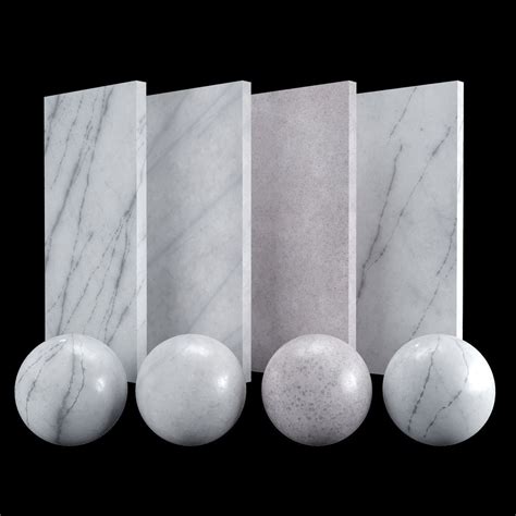 White Carrara 02 Marble Texture PBR Vray Corona 3D asset 3