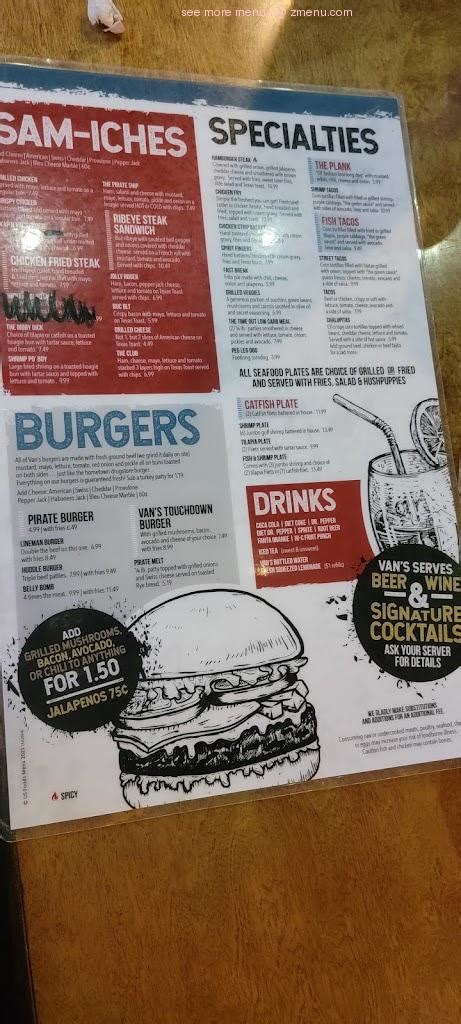 Online Menu of Vans Burgers & Soda Bar Restaurant, Mathis, Texas, 78368 - Zmenu