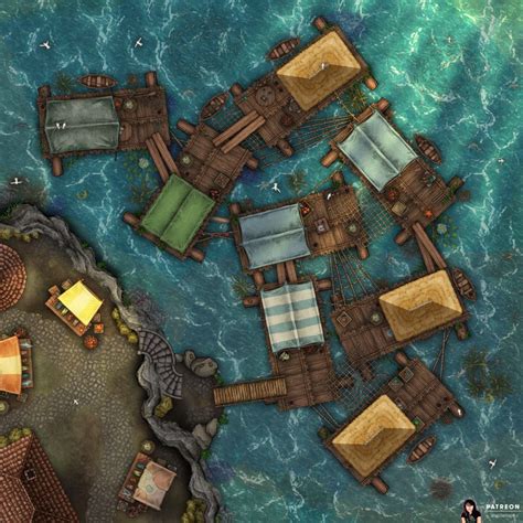 Fishing Village – Angela Maps – Free, Static, and Animated Battle Maps ...