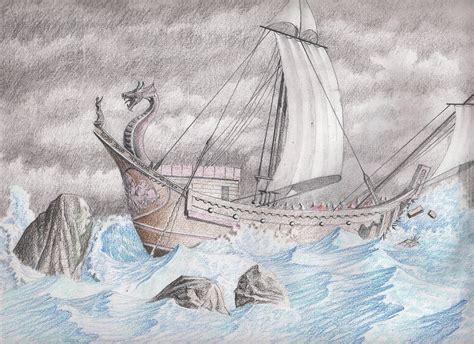 The Broken Roman Ship Drawing by James Robinson | Fine Art America