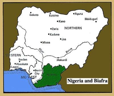 Map showing Biafra and Nigeria | Map of nigeria, Nigeria, Map