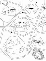 Lips Printable Coloring Pages sketch template