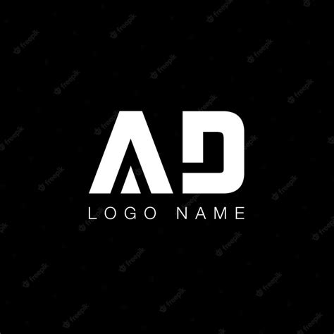 Premium Vector | Ad letter business logo in black and white color