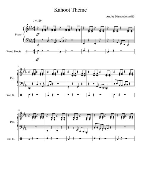 Kahoot Theme Piano Cover sheet music for Piano, Percussion download ...