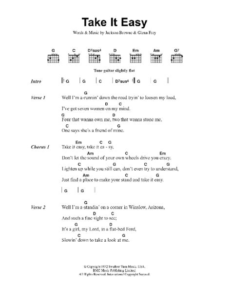 Take It Easy by Eagles - Guitar Chords/Lyrics - Guitar Instructor