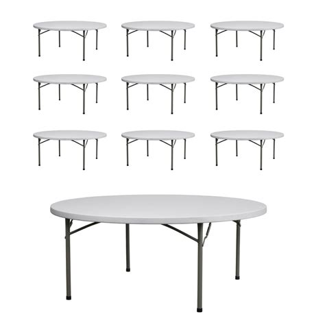 10 - TitanPRO™ 72'' Round Plastic Folding Tables Bundle | EventStable.com