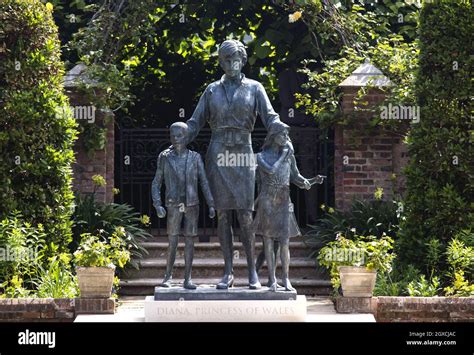 A statue of Princess Diana which was unveiled by Prince William ...