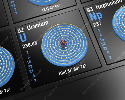 Uranium, atomic structure - Stock Image - C045/6440 - Science Photo Library