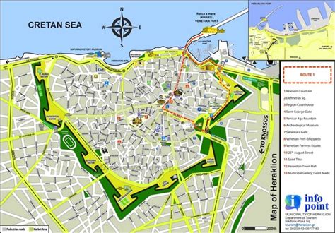 Heraklion old town map | Heraklion, Town map, Map