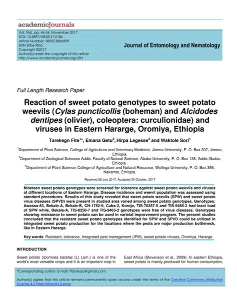 (PDF) Journal of Entomology and Nematology