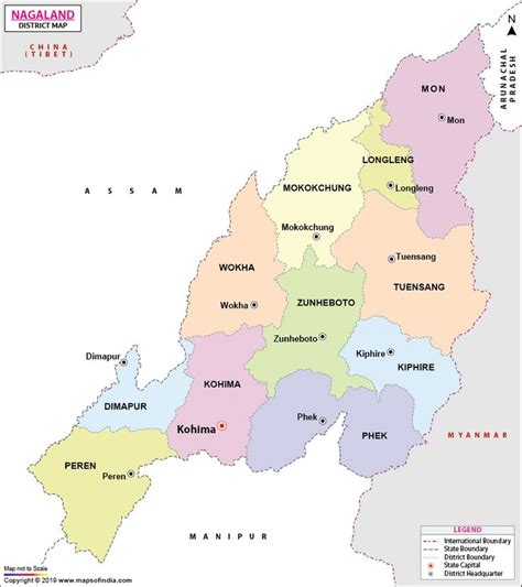 Find district map of Nagaland. Map showing all the districts of ...