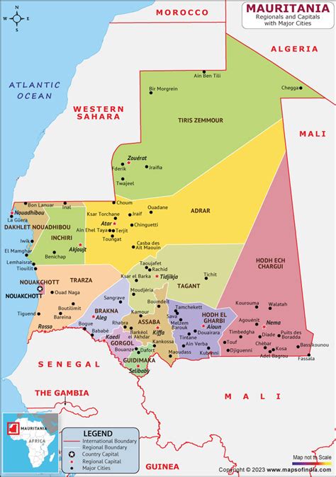 Mauritania Map | HD Political Map of Mauritania