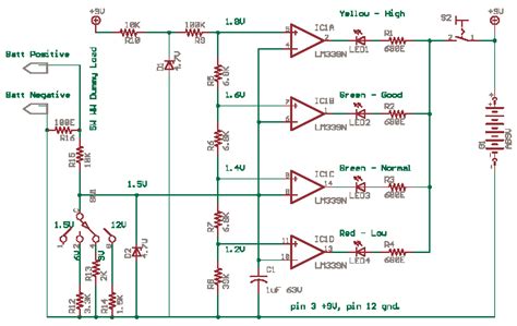 Battery Level LED Indicator - Electronics Circuits